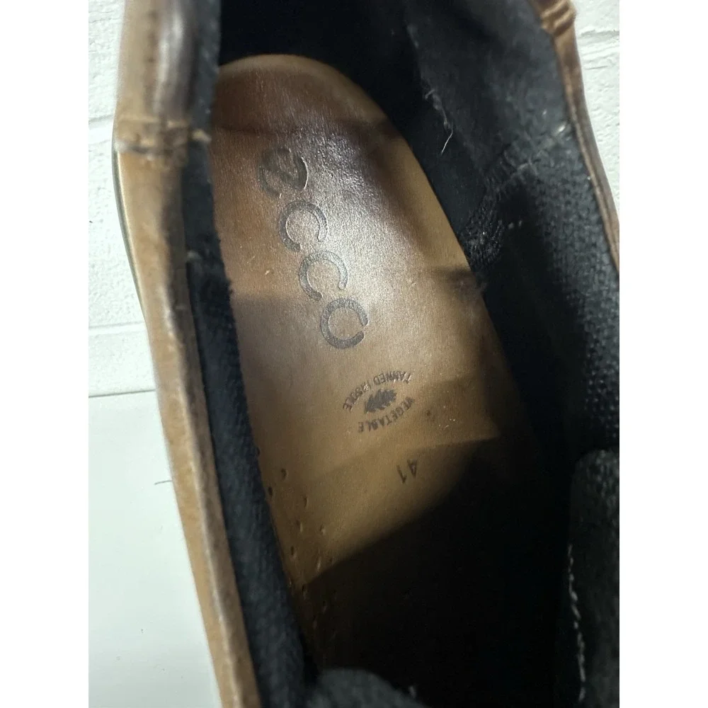 Ecco Track 25 Low‎ Goretex GTX Brown Leather Hiking Shoes Mens Size 41 US 7.5